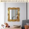 image97 Decor Gold Vintage Wall Mirror  Small Gold Mirror for Tabletop and Wall Hanging Antique Arch Frames for Desk Small Decorative Mirrors Frame for Home Bedroom Makeup Room Decor 118x96 InchRipple Rectangle