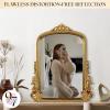 image97 Decor Gold Vintage Wall Mirror  Small Gold Mirror for Tabletop and Wall Hanging Antique Arch Frames for Desk Small Decorative Mirrors Frame for Home Bedroom Makeup Room Decor 118x96 InchClassic Arch