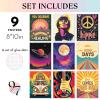 image97 Decor Hippie Room Decor For Bedroom Aesthetic  Boho Hippie Wall Decor 70s Retro Wall Art Prints Groovy Pictures Hippy Collage Cute Hippy Posters For Dorm Home 8x10 UnframedHippie set 9