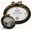 image97 Decor Black And Gold Vintage Picture Frames 4x6  Bow 4x6 Oval Frame Antique Frames 4 X 6 With Glass Front For Tabletop Photo Display And Wall Hanging Antique Wall DecorBow Black
