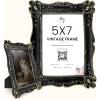 image97 Decor Black Vintage Picture Frames 5x7  Gothic Picture Frame 5x7 Goth Ornate Frame 5 By 7 Unique Halloween Frames 5 X7 For Tabletop And Wall Hanging Victorian Gothic Wall Decor For Home Bedroom