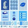 image97 Decor Colorful Preppy Room Decor  Hot Pink And Orange Preppy Posters For Room Aesthetic Maximalist Decor Preppy Pictures For Wall Quirky Wall Decor For Bedroom Teen Girl Dorm 8x10 UnframedBlue Preppy