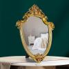 image97 Decor Decorative Gold Wall Mirror Vintage Decor  Small Antique Mirror for Table Top and Wall Mounting Ornate Vintage Mirrors Frame for Home Bedroom Makeup Room 116x9 InchRoyal Shield