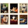image97 Decor Funny Cat Poster  8x10 Cat Art Wall Decor Cute Cats Pictures Kitty Cats Wall Art Prints Funny Animal Painting for Home Bedroom Decorations UNFRAMEDCute Cat