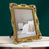 image97 Decor Gold Vintage Wall Mirror  Small Gold Mirror for Tabletop and Wall Hanging Antique Arch Frames for Desk Small Decorative Mirrors Frame for Home Bedroom Makeup Room Decor 118x96 InchRipple Rectangle