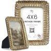 image97 Decor Vintage 4x6 Picture Frame Gold  Small Gold Frames 4x6 Unique Antique Picture Frames 4x 6 Mini Ornate 4 X 6 Photo Frame With Glass Front For Tabletop And Wall Hanging Vintage Wall DecorGold Rectagle