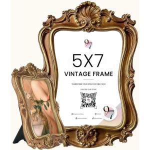 image97 Decor 4x6 Vintage Picture Frame  Ornate Gold Frame 4x6 Antique Photo Frames 4 x 6 Rustic Small Frames Retro Decorative Wall Hanging For HomeRoyal Rectangle