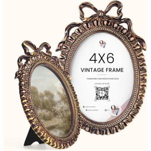 image97 Decor 5x7 Oval Picture Frame  Vintage 5x7 Picture Frame Gold Rustic 5 x 7 Gold Frames 5 By 7 Ornate Photo Frames For Tabletop And Wall HangingBow Oval