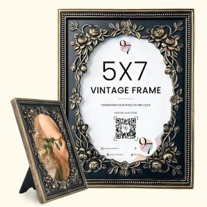 image97 Decor 5x7 Vintage Picture Frame  5x7 Picture Frames Antique Ornate Gold Frame 5 x 7 Small 5 x 7 Picture Frames Wall Hanging For Home DecorBlack Victorian