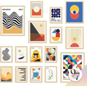 image97 Decor Bauhaus Wall Art Prints  Large Abstract Wall Art Decor Mid Century Modern Art Bauhaus Poster Midcentury Modern Painting Geometric Pictures For Bedroom Living Room UnframedColorful Bauhaus Gx11x14