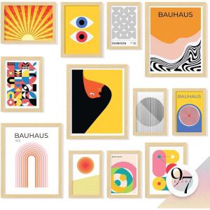 image97 Decor Bauhaus Wall Art Prints  Large Abstract Wall Art Decor Mid Century Modern Art Bauhaus Poster Midcentury Modern Painting Geometric Pictures For Bedroom Living Room UnframedColorful Bauhaus Gx8x10