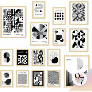 image97 Decor Bauhaus Wall Art Prints  Large Abstract Wall Art Decor Mid Century Modern Art Bauhaus Poster Midcentury Modern Painting Geometric Pictures For Bedroom Living Room UnframedBlack White Bauhaus Gx11x14