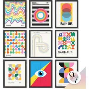 image97 Decor Bauhaus Wall Art Prints  Large Abstract Wall Art Decor Mid Century Modern Art Bauhaus Poster Midcentury Modern Painting Geometric Pictures For Bedroom Living Room UnframedColorful Bauhaus 9x8x10