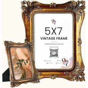 image97 Decor Black And Gold Vintage Picture Frames 4x6  Vintage Oval Picture Frame 4x6 Elegant 4 X 6 Antique Frame With Glass Front For Photo Display Tabletop And Wall MountingRoyal Rectangle