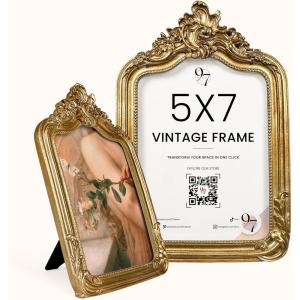 image97 Decor Black Gothic Picture Frame 5x7  Vintage Picture Frames 5x7 Victorian 5 x 7 Frame Halloween Goth Photo Frames With Glass Front For Tabletop And Wall Hanging Gothic Wall Decor For HomeBaroque