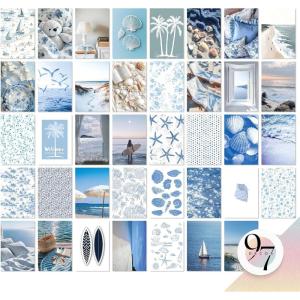 image97 Decor Coastal Wall Art  40 Pcs Blue Ocean Art Prints Beachy Collage Summer Pictures Beach Wall Decor For Bedroom Dorm 4x6Coastal