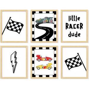 image97 Decor Construction Room Decor For Boys  Vintage Tractor Kids Wall Art Nursery Truck Prints Car Picture Vehicle Poster Toddler Boy Room Decoration For Bedroom 8x10 UnframedRacing Theme 8x10
