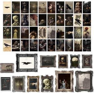image97 Decor Dark Academia Decor For Bedroom  Gothic Home Decor Aesthetic Moody Dark Academia Wall Art Vintage Halloween Posters For Room Aesthetic
