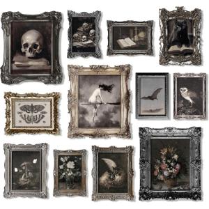 image97 Decor Dark Academia Wall Art  Dark Academia Decor For Bedroom Vintage Gothic Wall Art Prints Witchy Posters Moth Skull Painting Gothic Home Decor Aesthetic Moody Halloween Pictures UnframedVintage Dark