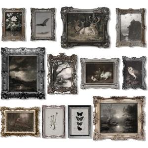 image97 Decor Dark Academia Wall Art  Dark Academia Decor For Bedroom Vintage Gothic Wall Art Prints Witchy Posters Moth Skull Painting Gothic Home Decor Aesthetic Moody Halloween Pictures UnframedDark Academia