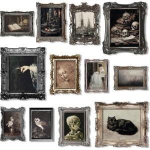 image97 Decor Dark Academia Wall Art  Dark Academia Decor For Bedroom Vintage Gothic Wall Art Prints Witchy Posters Moth Skull Painting Gothic Home Decor Aesthetic Moody Halloween Pictures UnframedDark Academia Gallery