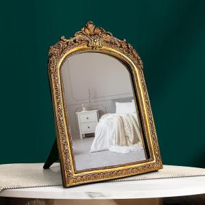 image97 Decor Decorative Gold Wall Mirror Vintage Decor  Small Antique Mirror for Table Top and Wall Mounting Ornate Vintage Mirrors Frame for Home Bedroom Makeup Room 116x9 InchRegal Arch