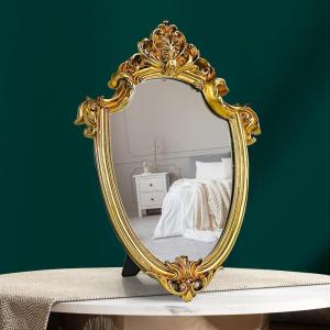 image97 Decor Decorative Gold Wall Mirror Vintage Decor  Small Antique Mirror for Table Top and Wall Mounting Ornate Vintage Mirrors Frame for Home Bedroom Makeup Room 116x9 InchRoyal Shield