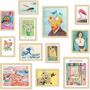 image97 Decor Eclectic FRAMED Wall Art Set  Colorful Eclectic Decor Retro Colorful Wall Art Prints Trendy Maximalist Decoration Aesthetic Pictures Gallery Wall Prints Famous Artist Posters For Bedroom BEIGE FRAMEEclectic Brighten 12x8x10