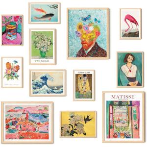 image97 Decor Eclectic FRAMED Wall Art Set  Colorful Eclectic Decor Retro Colorful Wall Art Prints Trendy Maximalist Decoration Aesthetic Pictures Gallery Wall Prints Famous Artist Posters For Bedroom BEIGE FRAMEEclectic B