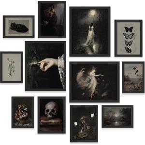 image97 Decor FRAMED Gothic Wall Art  Dark Academia Decor For Bedroom Dark Academia Wall Art Framed Halloween Gothic Decorations For Home Goth Room Decorations Aesthetic Pictures BLACK FRAMEDark Academia Fantasy