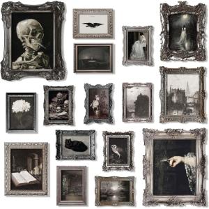 image97 Decor FRAMED Gothic Wall Art  Dark Academia Decor For Bedroom Gothic Posters For Room Halloween Gothic Prints For Home Goth Gallery Wall Frame Set Vintage Framed Wall Art Black FrameDark Academia Memento