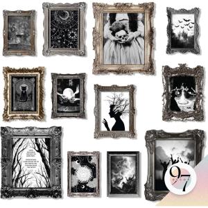 image97 Decor FRAMED Gothic Wall Art  Dark Academia Decor For Bedroom Gothic Posters For Room Halloween Gothic Prints For Home Goth Gallery Wall Frame Set Vintage Framed Wall Art Black FrameVintage Witchy