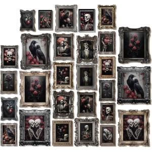 image97 Decor Floral Gothic Decor for Home  Pink Skull Wall Decor Goth Room Decor Creepy Halloween Wall Decor