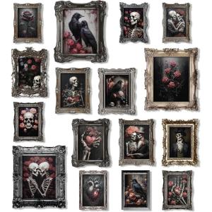 image97 Decor Framed Gothic Wall Art  Goth Wall Decor Romantic Gothic Decorations For Bedroom Floral Goth Wall Art Prints Creepy Dark Raven Skull Poster Moody Halloween Decorations Aesthetic Pictures for HomeGothic Eternal Love