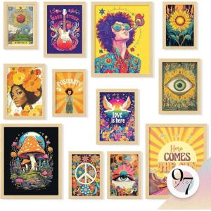 image97 Decor Hippie Room Decor For Bedroom Aesthetic  40 Pcs Boho Hippie Wall Art 70s Decor For Home Retro Wall Art Prints Groovy Pictures Hippy Collage Cute Posters For Dorm 4x6Hippie Gallery