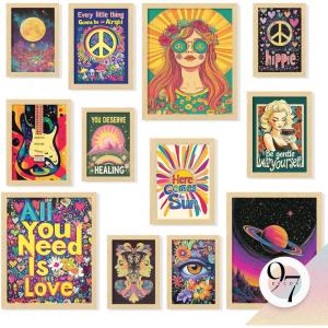 image97 Decor Hippie Room Decor For Bedroom Aesthetic  Boho Hippie Wall Decor 70s Retro Wall Art Prints Groovy Pictures Hippy Collage Cute Hippy Posters For Dorm Home 8x10 UnframedHippie Gallery