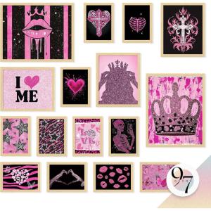image97 Decor LARGE 11x14 Hot Pink Room Decor Y2k Posters  Mcbling Trashy Y2k Room Decor Aesthetic Pictures Cute 2000s Posters For Girls Room Baddie Wall Art Prints For Teen Dorm Bedroom Unframed
