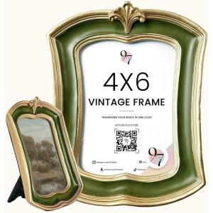 image97 Decor Oval 5x7 Picture Frame  Small Vintage Picture Frames 5x7 Elegant Oval Frame 5 X 7 For Wall Hanging Vintage Frames 5x 7 Antique Home DecorGolden Green Rectangle