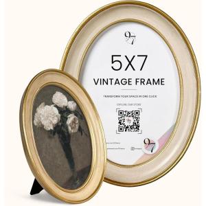 image97 Decor Oval 5x7 Picture Frame  Small Vintage Picture Frames 5x7 Elegant Oval Frame 5 X 7 For Wall Hanging Vintage Frames 5x 7 Antique Home DecorIvory Oval