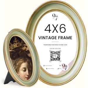 image97 Decor Oval 5x7 Picture Frame  Small Vintage Picture Frames 5x7 Elegant Oval Frame 5 X 7 For Wall Hanging Vintage Frames 5x 7 Antique Home DecorMint Oval