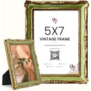 image97 Decor Oval 5x7 Picture Frame  Small Vintage Picture Frames 5x7 Elegant Oval Frame 5 X 7 For Wall Hanging Vintage Frames 5x 7 Antique Home DecorMint Rectangle