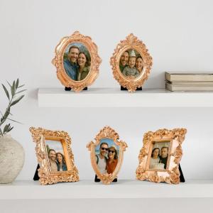 image97 Decor Rustic 5x7 Gold Picture Frame Gold Vintage Frame 5x7 Antique Golden Photo Frames 5 By 7 Picture Frame Ornate Frames For Tabletop And Wall HangingMini Gold Frame