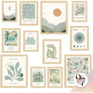 image97 Decor Sage Green Wall Art Prints  Sage Green Pictures Wall Decor For Teen Girls Bedroom Abstract Boho Posters For Room Aesthetic Matisse Prints Gallery Wall Art For Dorm Decorations unframedAbstract Sage Green Gx8x10