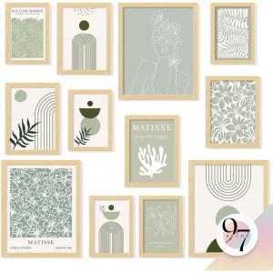 image97 Decor Sage Green Wall Art Prints  Sage Green Pictures Wall Decor For Teen Girls Bedroom Abstract Boho Posters For Room Aesthetic Matisse Prints Gallery Wall Art For Dorm Decorations unframedMinimalist Sage Green Gx8x10