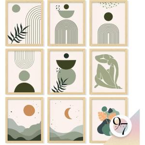 image97 Decor Sage Green Wall Art Prints  Sage Green Posters For Room Aesthetic Pictures Cozy Boho Paintings Wall Decor Abstract Wall Art Gallery Wall Prints For Bedroom Dorm Decorations 8x10 UnframedBoho Sage Green 9x8x10