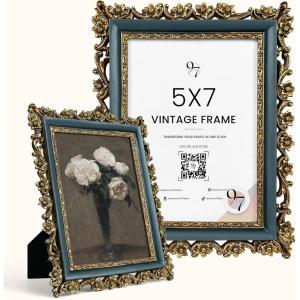 image97 Decor Vintage 8x10 Picture Frame Gold  Rustic 8x10 Gold Frame Ornate Golden Picture Frame 8 x 10 Antique Golden 8 x 10 Frames Victorian 8 By 10 Frames For Wall HangingBlue Gold