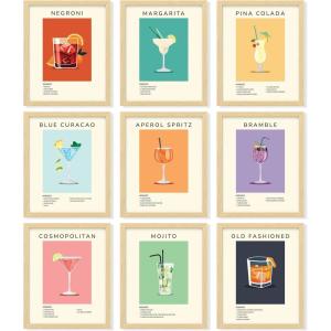 image97 Decor Vintage Cocktail Poster  Colorful Cocktail Wall Art Retro Bar Cart Decor And Accessories Cute Apartment Decor Aesthetic Pictures Drink Cocktail Recipe Art For College Dorm UnframedRetro Cocktail Recipes