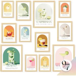 image97 Decor Vintage Cocktail Poster  Colorful Cocktail Wall Art Retro Bar Cart Decor And Accessories Cute Apartment Decor Aesthetic Pictures Drink Cocktail Recipe Art For College Dorm UnframedBar Cart