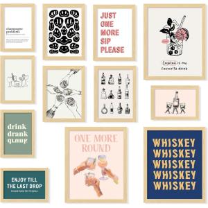 image97 Decor Vintage Cocktail Poster  Colorful Cocktail Wall Art Retro Bar Cart Decor And Accessories Cute Apartment Decor Aesthetic Pictures Drink Cocktail Recipe Art For College Dorm UnframedBar Quotes Set