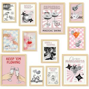 image97 Decor Vintage Cocktail Poster  Colorful Cocktail Wall Art Retro Bar Cart Decor And Accessories Cute Apartment Decor Aesthetic Pictures Drink Cocktail Recipe Art For College Dorm UnframedDisco Cocktail Art